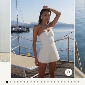 Amelie Teje Cream Strapless Dress